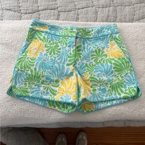 Elizabeth McKay Multicolor Floral High-Waist Shorts in Blue, Green & Yellow